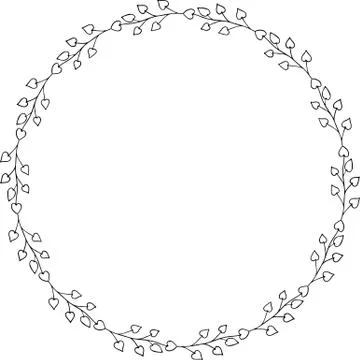 Botanical vector frame. Floral background. Leaves hand drawn frame. Delicate Stock Illustration