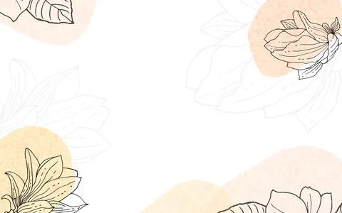 Botanical vector wall art. Minimalistic illustration of painted flowers. A si Illustrazione stock