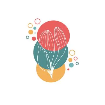 Botanical wall art vector poster. Abstract Plant Art design for print, cover. Stock Illustration