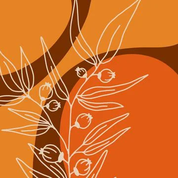 Botanical wall art vector set. Stock Illustration