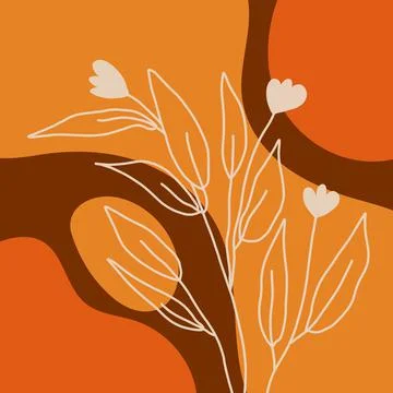 Botanical wall art vector set. Stock Illustration