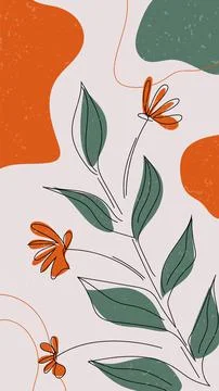 Botanical wall art vector set. Stock Illustration