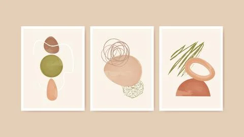 Botanical wall art vector set Creative minimalist Stock Illustration