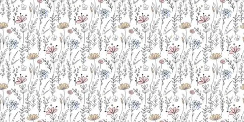 Botanical wildflower seamless pattern vector graphics イラスト素材