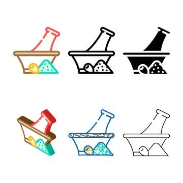 Botanicals mix olive leaf powde color icon vector Stock Illustration
