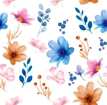 Botanic,Pattern,Flowers,Pattern,Geometrical,Pattern,Summer,Pattern Stock Illustration