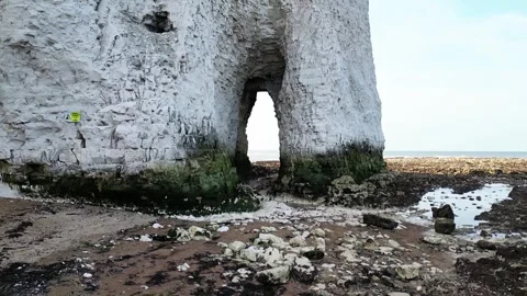 Botany Bay.  chalk cliff needle 4k slomo Video stock 245378264
