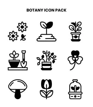 Botany DuoTone Graphics Icons Pack Stock Illustration