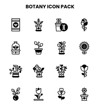 Botany DuoTone Icons Pack Stock Illustration
