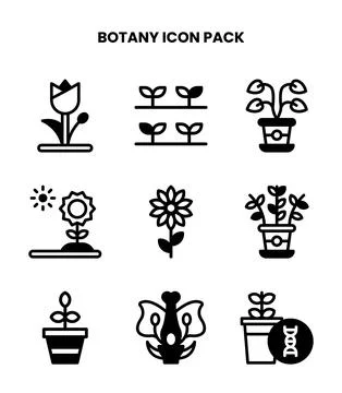 Botany DuoTone Vector Icons Pack Illustrazione stock