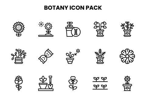 Botany Line Scalable Icons Pack イラスト素材