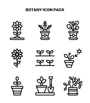 Botany Line Scalable Icons Pack Stock Illustration