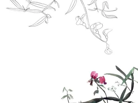 Botany postcard template Stock Illustration