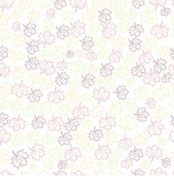 Botany seamless pattern contour leaves Stock Illustration