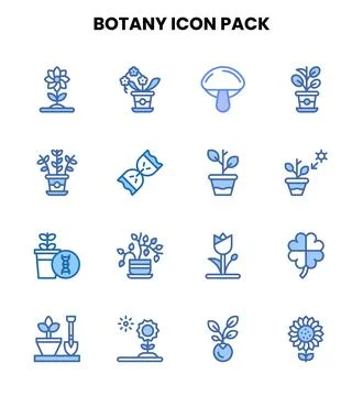 Botany Two Colour Set Icons Pack イラスト素材