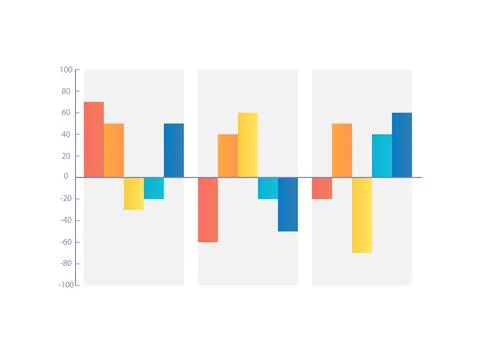 Both directions column infographic chart design template Stock Illustration