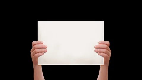 Both hands holding white paper Stock Footage 125099211