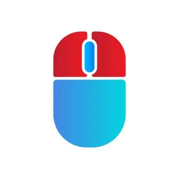 Both mouse button click. Active button double click demonstration Stock Illustration