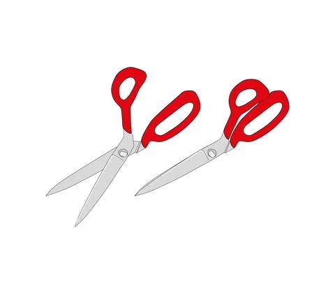 Both open and closed tailor scissors Stock Illustration