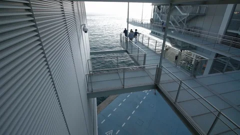 Botin Centre in Santander, Spain designed by Renzo Piano Stock Footage 96084994