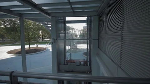 Botin Centre in Santander, Spain designed by Renzo Piano, detail of a Stock Footage 96085016