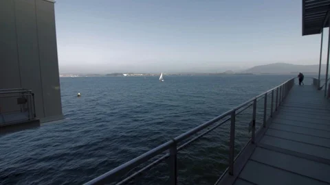 Botin Centre in Santander, Spain designed by Renzo Piano, detail of a Stock Footage 96137912