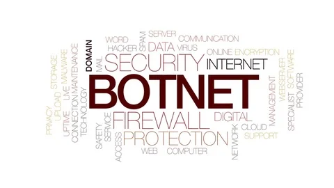 Botnet animated word cloud, text design animation. Kinetic typography. Stock Footage 75457052
