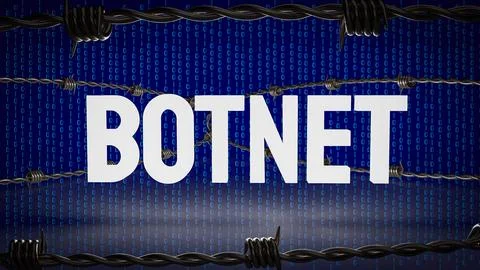 The Botnet on digital Background  3d rendering. Stock Illustration