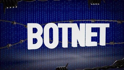 The Botnet on digital Background  3d rendering. 스톡 일러스트