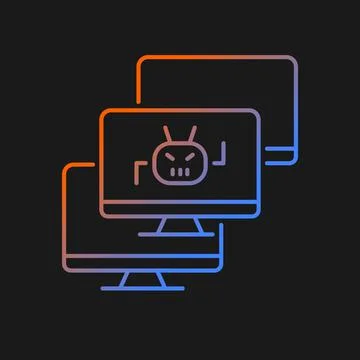 Botnet gradient vector icon for dark theme Stock Illustration