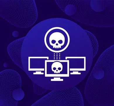 Botnet icon, computer network with bots vector Stockillustratie