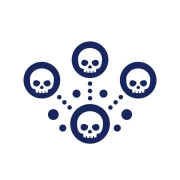 Botnet icon, network with bots, vector Stock Illustration