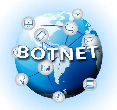Botnet Illegal Scam Network Fraud 2d Illustration Stock Illustration