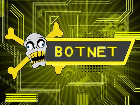 Botnet Illegal Scam Network Fraud 2d Illustration Illustrazione stock
