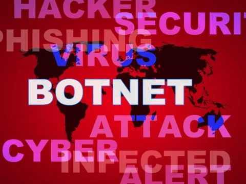 Botnet Illegal Scam Network Fraud 2d Illustration Stock Illustration