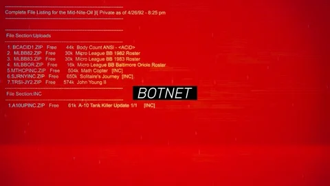 Botnet Text on hacking background screen Vidéo 317057316