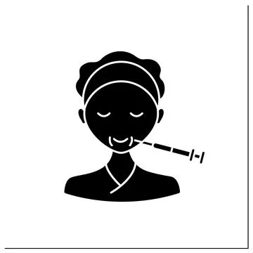 Botox injection glyph icon Stock Illustration