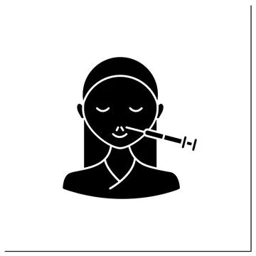 Botox injection glyph icon Stock Illustration