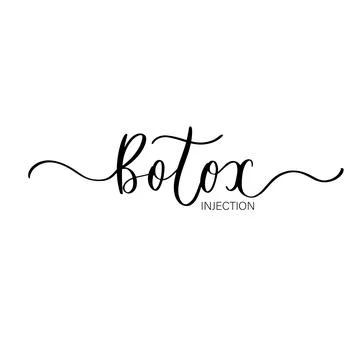 Botox injection - hand drawn calligraphy inscription. Stock Illustration