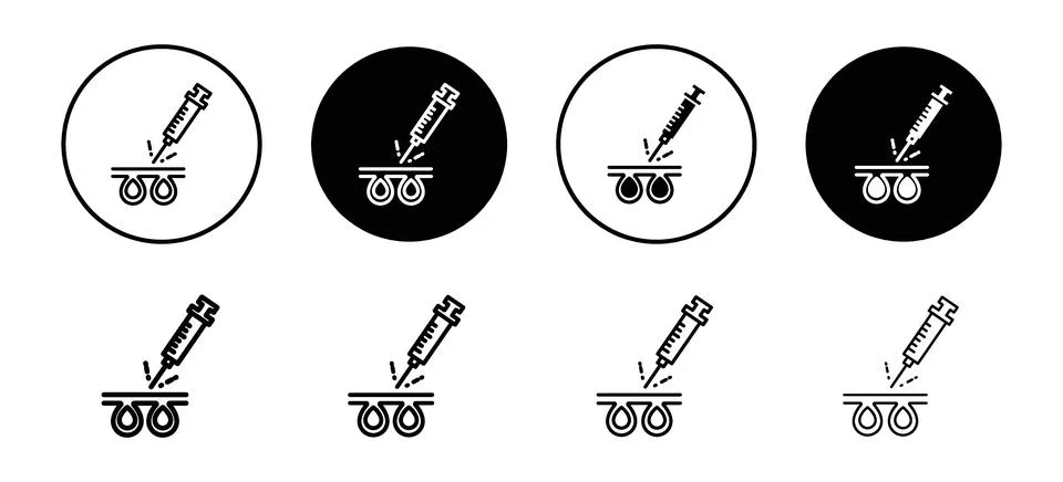 Botox injection icon vector set collection for web Ilustração Stock