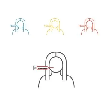 Botox injection line icon Ilustração Stock