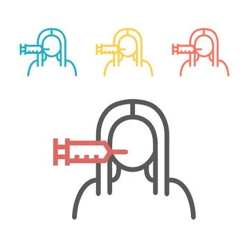 Botox injection line icon. Vector signs for web graphics Ilustração Stock