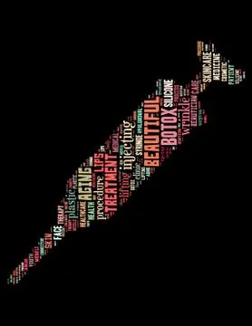 Botox injection, word cloud concept Stock Illustration