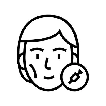 Botox injections line icon vector black illustration Ilustração Stock