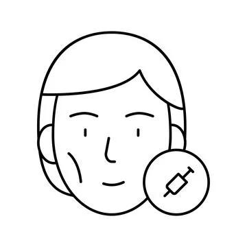 Botox injections line icon vector black illustration Ilustração Stock