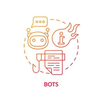 Bots red gradient concept icon Illustrazione stock