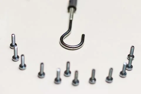The bots stand and the hook is all metal. The concept of catching gullible ci Stock Photos