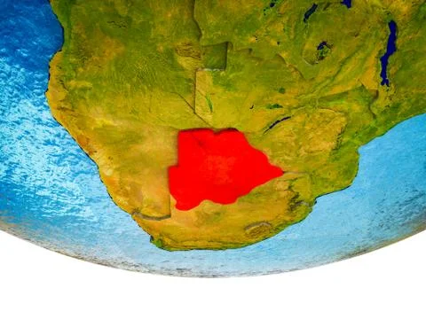 Botswana on 3D Earth Stock Illustration