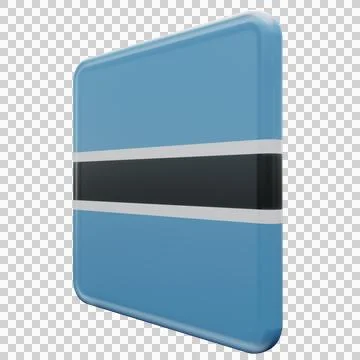 Botswana 3d illustration flag on pole. Wood flagpole Stock Illustration