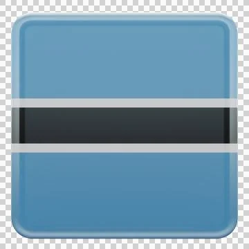 Botswana 3d illustration flag on pole. Wood flagpole Stock Illustration